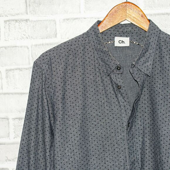 CH. CHAPTER Button up Shirt Lucid Void Gray Print size LargeSS 14 - Picture 5 of 8